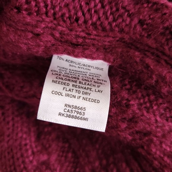 Abound Purple Cable Knit Sweater Womens Pullover L - Picture 6 of 7